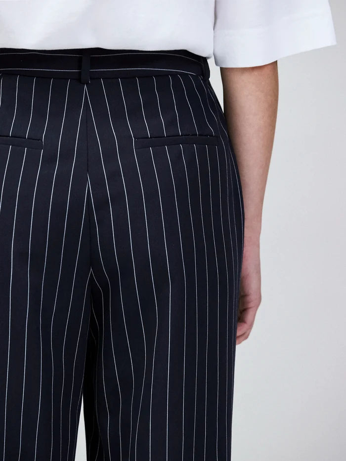 Navy Pinstripe Tailored Trousers