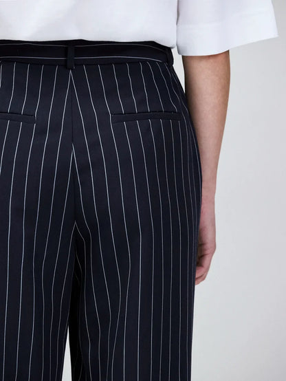 Navy Pinstripe Tailored Trousers