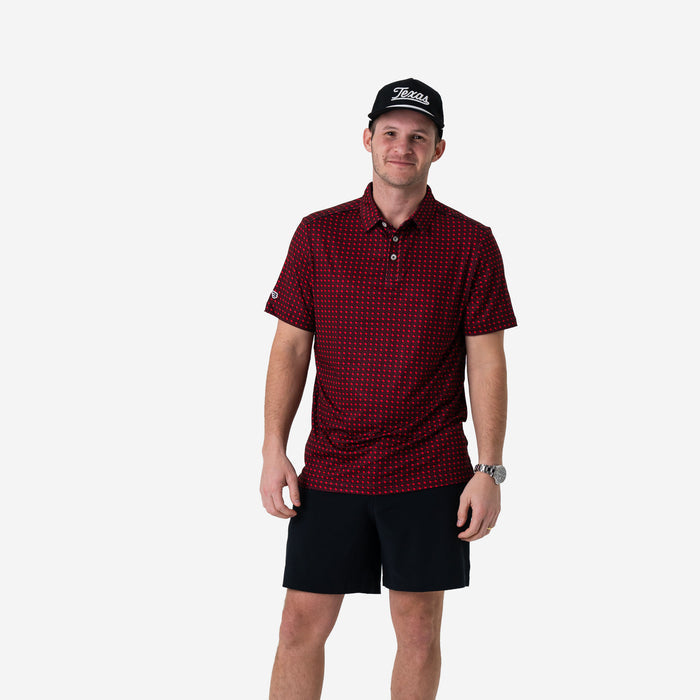 Performance Polo - Texas - Black & Red