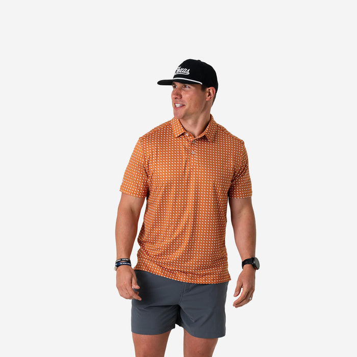 Performance Polo - Texas - Orange & White