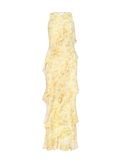Petite Layla Buttermilk Floral-Print Ruffle-Detail Dress