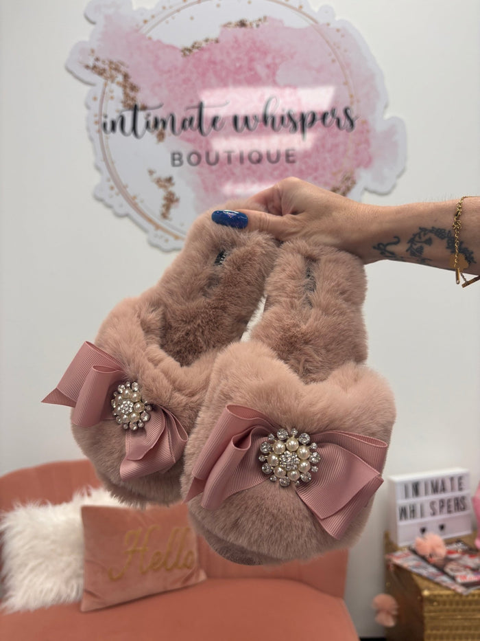 Pink Embellished Slippers - Intimate Whispers