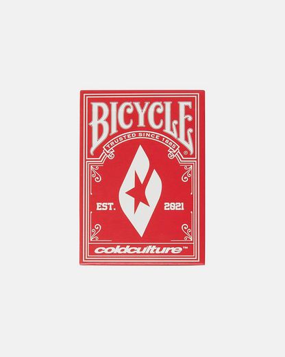 PLAYING CARDS BICYCLE - red playing cards deck, front view - Cold Culture