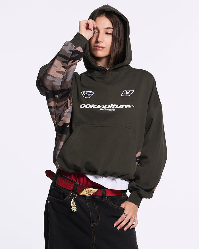 RACING CAMO HOODIE GREY - COLD CULTURE #woman