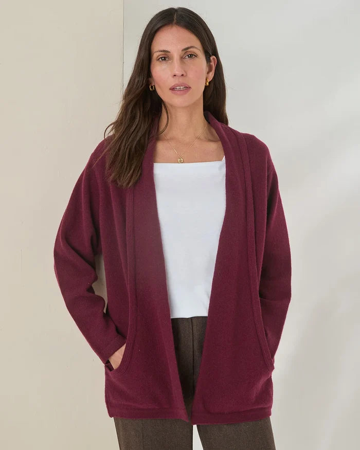 Sienna Edge to Edge Cardigan - Merlot