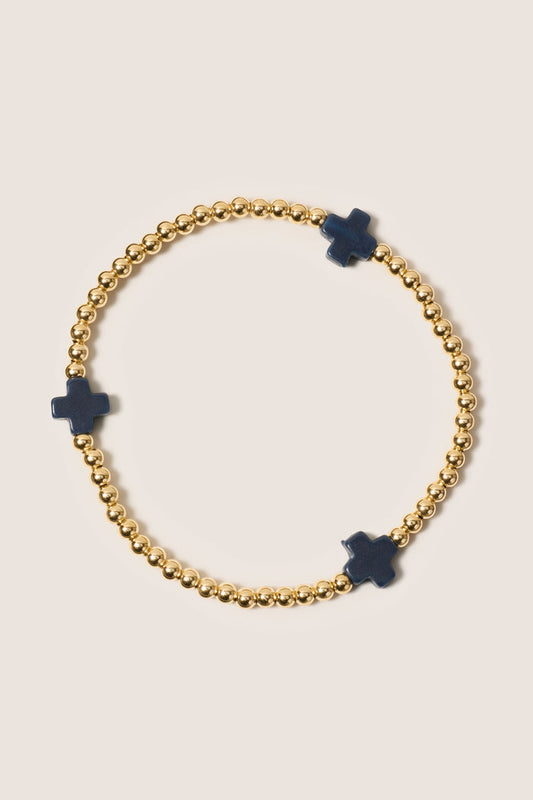 Signature Cross 3mm Gold Bracelet