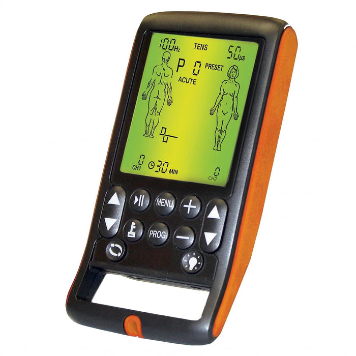 StimTec PLUS TENS and EMS unit
StimTec PLUS with carry case and accessories Dual channel TENS and EMS home unit Rechargeable TENS EMS device with electrodes
StimTec PLUS retail box contents
Portable TENS and EMS unit with USB charging