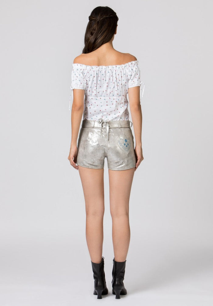 Stockerpoint Woman's Lederhosen Short Baccara Silver Stars size (38)