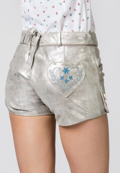 Stockerpoint Woman's Lederhosen Short Baccara Silver Stars size (38)