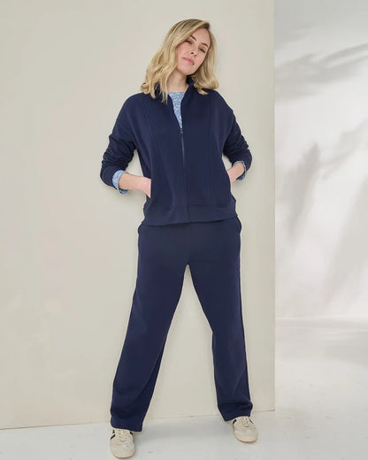 Taylor Cotton Mix Leisure Cardigan - Navy