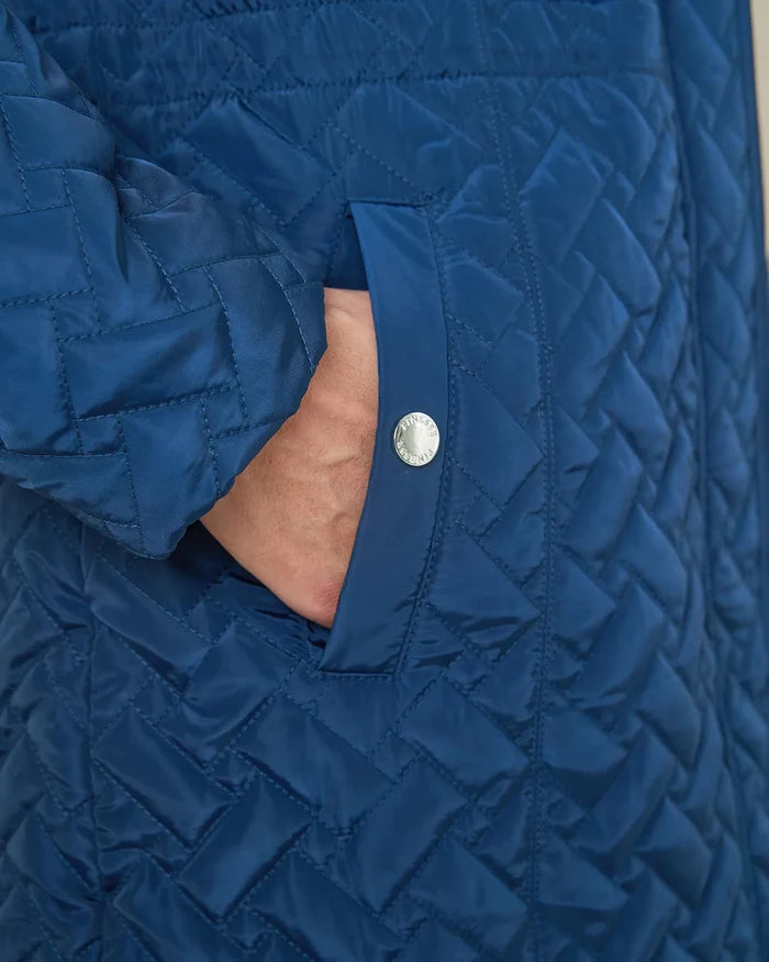 Ursula Quilted Showerproof 3/4 Length Coat - Navy