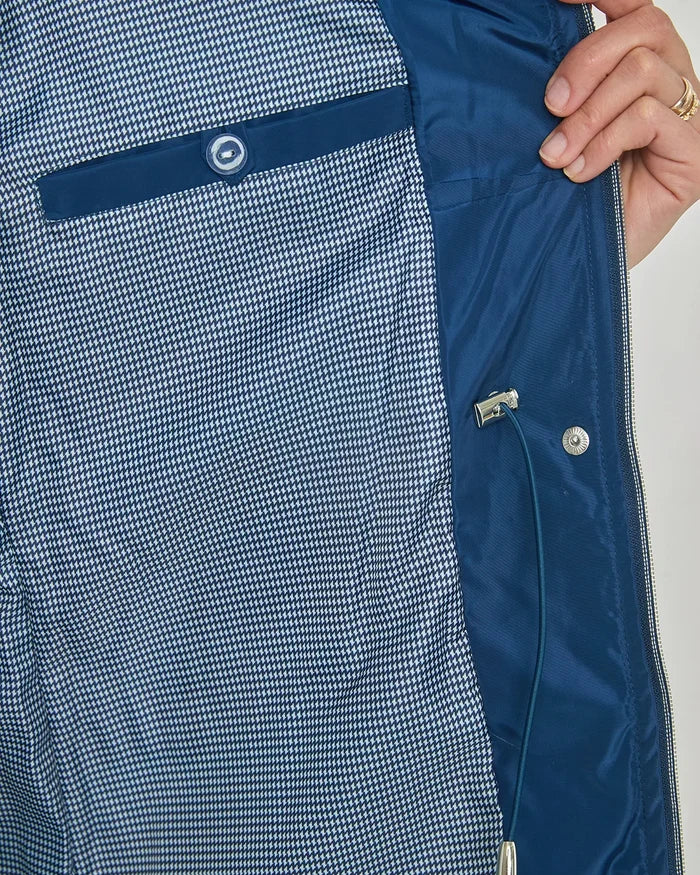 Ursula Quilted Showerproof 3/4 Length Coat - Navy