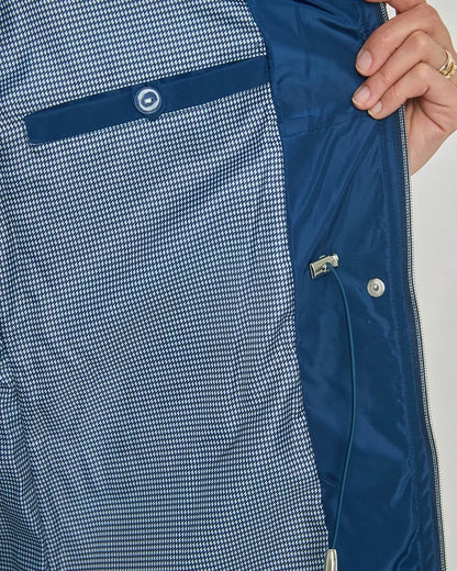 Ursula Quilted Showerproof 3/4 Length Coat - Navy