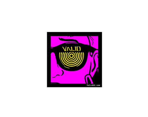 Valid Square Pink, Yellow and Black Sticker #39