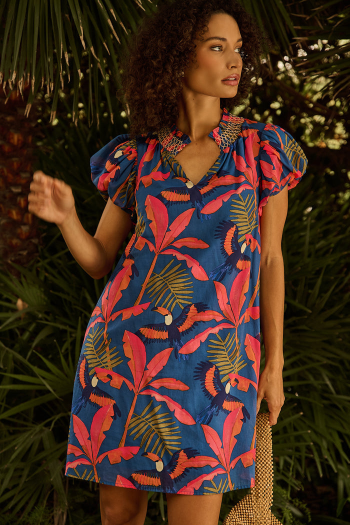 Vermina Shift Mini Dress Tropical