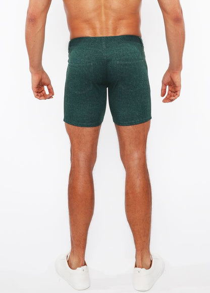 WASHED DENIM STRETCH KNIT SHORT