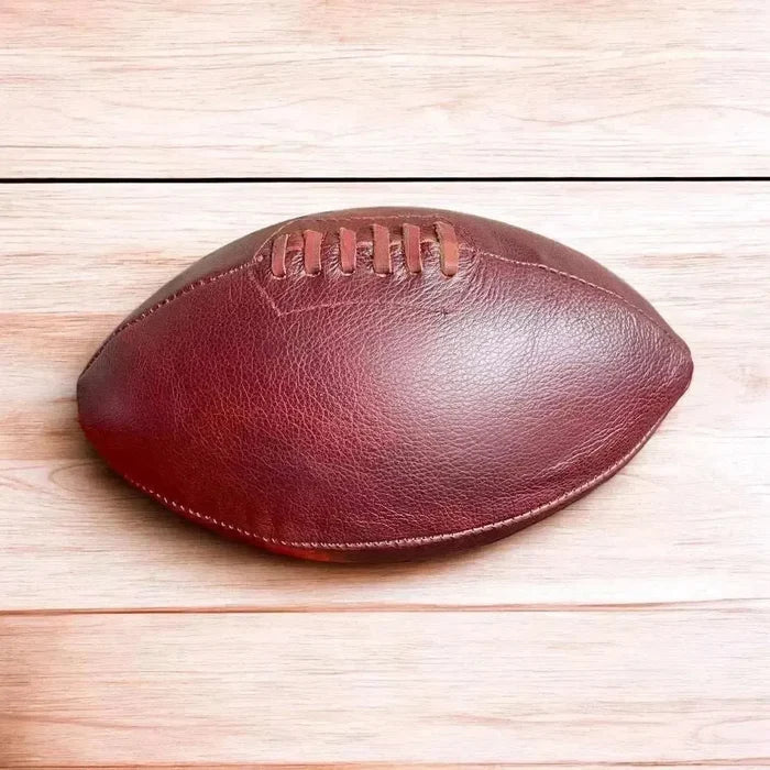 Woesmooi Genuine Leather Rugby Ball replica made from premium leather for awards and recognition