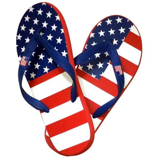 Womens American Flag Flip Flops - The Flag Shirt