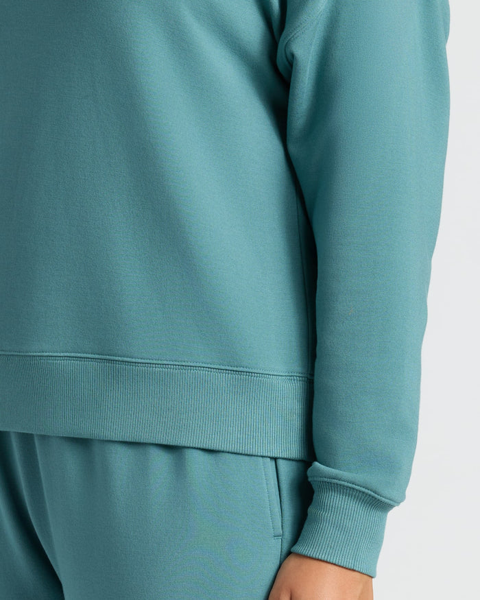 Womens Stormcloud Slouch Pullover Crew with ribbed hem and wrist cuff.