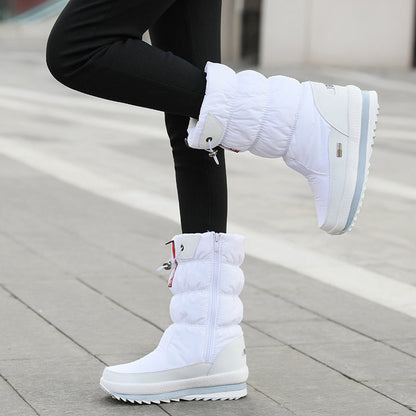 winter waterproof boots women back heel structure stability walking context