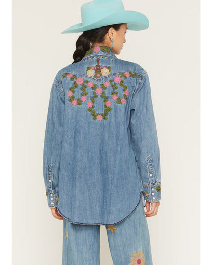 Wrangler X Lainey Wilson Embroidered Denim Shirt at Bourbon Cowgirl