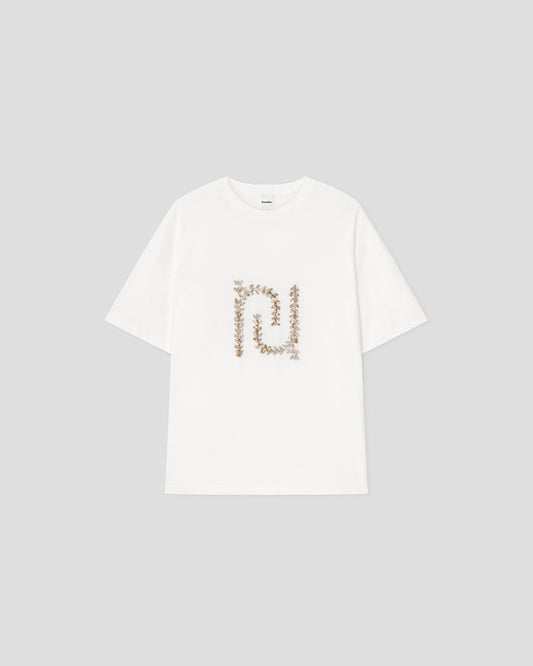 Wren - Embroidered T-shirt - Off White/Paisley